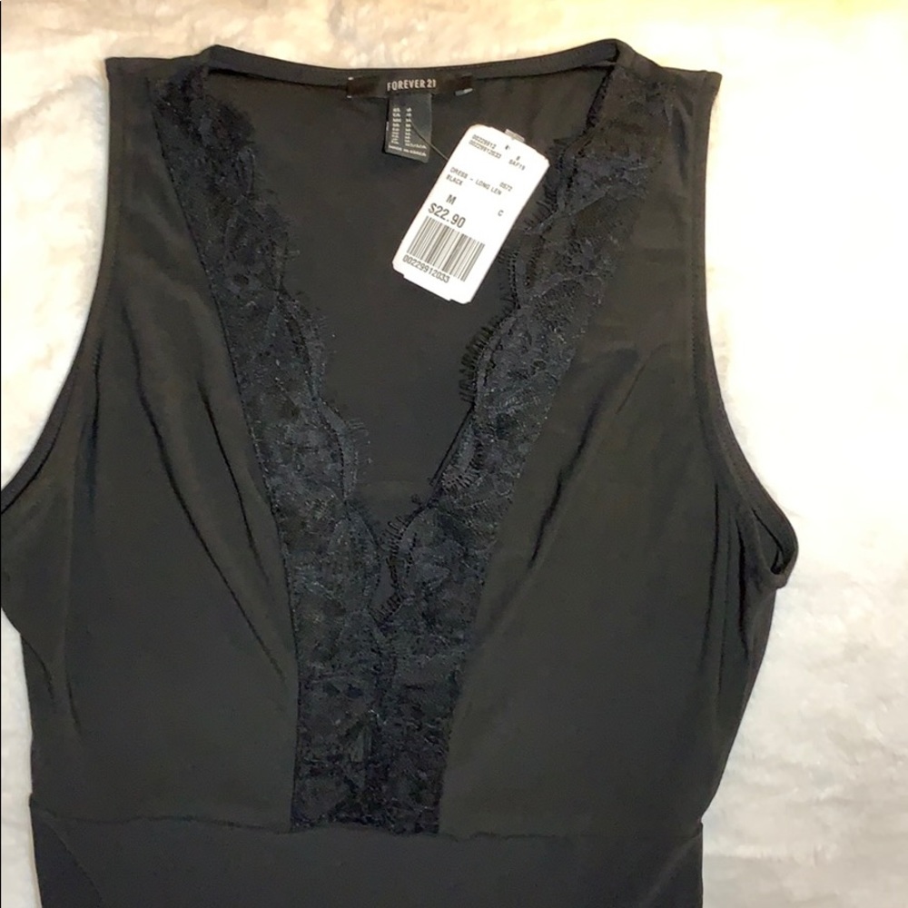 Black maxi dress with lace